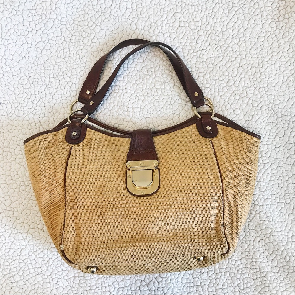 Michael Kors Authentic Charlton Straw Bag Tote